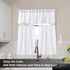 Valea Home Burlap Tier Curtains for Kitchen Rustic Tan Rod Pocket Curtains for Short Window 36 inch Linen Cafe Curtains, White, Set of 2