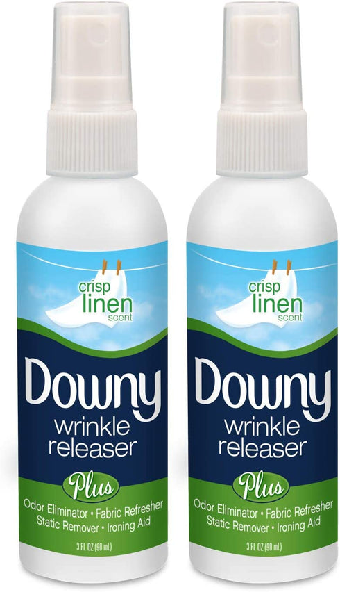 Downy Wrinkle Releaser, Travel Size, Cruise Accessories, Crisp Linen Scent 3 fl oz - 2 Pack