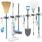 2 Pack Mop and Broom Holder Wall Mount, CVWCVBN Broom Organizer Wall Mount, Stainless Steel Broom Holder, Heavy Duty Tool Organizer, Mop Holder with 3 Racks and 4 Hooks for Home Kitchen Garden Laundry
