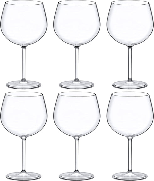 Amazing Abby - Ruby - 16-Ounce Unbreakable Tritan Wine Glasses (Set of 6), Plastic Red Wine Glasses, Reusable, BPA-Free, Dishwasher-Safe, Perfect for Poolside, Outdoors, Camping, and More