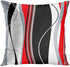 Emvency Set of 4 Throw Pillow Covers 18x18 Inches Decorative Cushion Modern Abstract Red Black White and Grey Wavy Vertical Stripes Dot Polyester Pillow Cases Square Pillocases for Bed Sofa