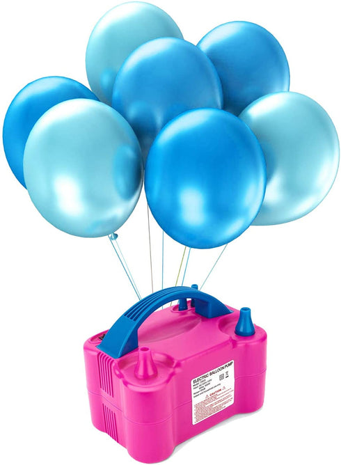 Electric Air Balloon Pump, Portable Dual Nozzle Electric Balloon Blower Air Pump Balloons Inflator for Decoration, Party, Sport,Gifts:2 Balloon Tying Tools