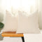 Hckot Khaki and Beige Patchwork Farmhouse Throw Pillow Covers 20 x 20 Inch, Pack of 2 Striped Linen Decorative Pillow Case for Sofa Couch Chair Bedroom Modern Decor (20" x 20", Khaki)