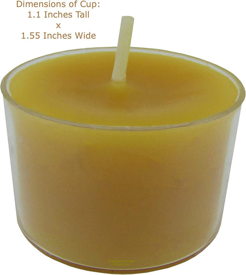 Beeswax Candle Works, 8-Hour Tea Lights (Pack of 8) 100% USA Beeswax