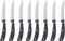 Emeril Lagasse Steak Knife Set of 8, 4.5? Stainless Steel Serrated Blades, Premium Kitchen Steak Knife Set with Black Handles