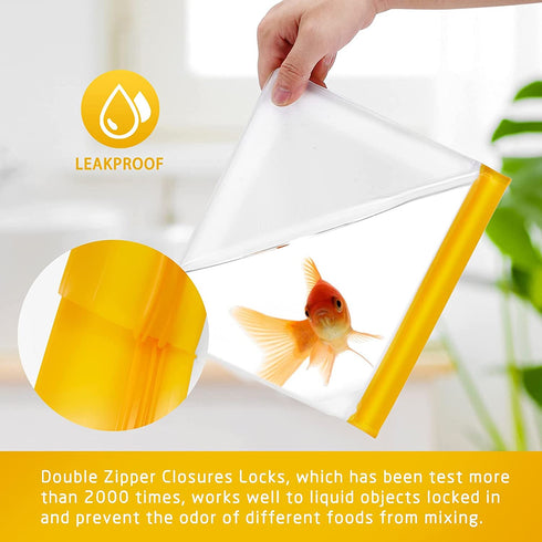 Reusable Storage Bags, 15 Pack BPA Free Stand Up Food Storage Bags, Reusable Food Storage Bags, 5 Reusable Gallon Bags+5 Leakproof Reusable Sandwich Bags+5 Reusable Food Grade Kids Snack Bags