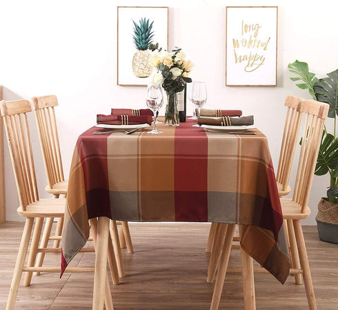Macosy Rectangle Tablecloth, Red Tablecloth for Rectangle Tables 60 x 84 Waterproof Spill Proof Dust-Proof Wrinkle Resistant Tablecloth for Outdoor and Kitchen Dining Room(60"x84",6-8 Seats,Red)