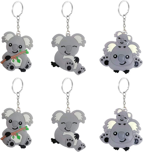Mirabuy 24 Pcs Koala Keychains for Animal Themed Party Favors, Birthday Party Bag Fillers, Baby Shower Return Gifts