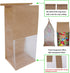 euduv Bakery Bags with Window Cookie Bags for Packaging 50Pcs 5.1x4.3x11 Inches Brown Kraft Paper Tin Tie Tab Lock Candy Bags Treat Bags, Popcorn, Coffee Bags Resealable