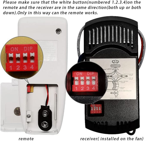 Corebay Universal Ceiling Fan Remote Control and Receiver Kit Replacement of Hampton Bay Harbor Breeze Hunter, 53T+28R, Easy to Install