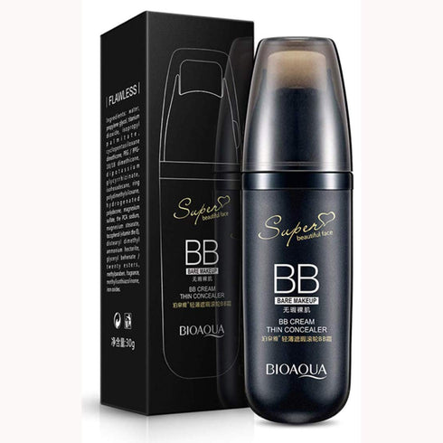 BIOAQUA BB Cream Thin Concealer Flawless Super Beautiful Face Bare Makeup Cover Pores Keep Your Skin Hydrated (#02 IVORY WHITE)