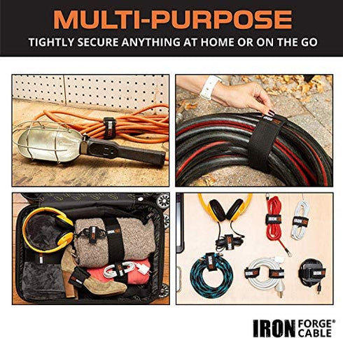 Extension Cord Wrap Organizer, 4 Pack of Elastic Storage Straps - 24 Inch Stretchy Hook and Loop Cinch Straps for Power Cables, Hoses, Ropes, and More