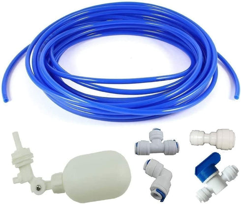 1/4 inch Tube Float Valve Kit for RO Water Reverse Osmosis System water filter Push in to Connect Pipe Hose Tube Fittings CCK tube?ball valve +L+15 feet pipe? (blue)