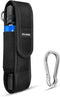 PALUMMA Nylon Flashlight Pouch Holster with Carabiner, Flexible Adjustment Flashlight Belt Holder for Most Brands Size Up to 7 inches