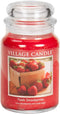 Village Candle Fresh Strawberries Large Glass Apothecary Jar Scented Candle, 21.25 oz, Red, 21 Ounce