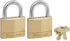 Master Lock 140T Solid Brass Padlock with Key, 2 Pack, 2 Count
