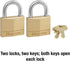 Master Lock 140T Solid Brass Padlock with Key, 2 Pack, 2 Count