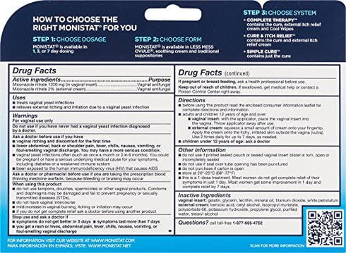 MONISTAT 1-Dose Yeast Infection Treatment For Women, 1 Ovule Insert & External Itch Cream