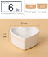 Delling Creme Brulee Ramekins 6 Oz Oven Safe- Porcelain Creme Brulee Set -Heart Shaped Ramekins for Souffle Baking Dish, Dessert/Dipping Bowls for Pudding, Valentines Day Gifts- Set of 6, White