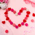 63 Pieces Wool Felt Balls and Felt Hearts Set Pom Poms Balls 15 Pcs Heart Shape Felt Wool Balls Valentine's Day Felt Balls DIY Decorative Felt Balls Crafts with Sewing kit for Garland Home Decor