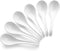 DOWAN Soup Spoons, Ceramic Chinese Soup Spoons, Asian Soup Spoons, White Japanese Spoon Large for Ramen Pho Wonton Dumpling Miso, Set of 6