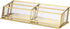Hipiwe 4 Slots Glass Business Card Holder Stand - Vintage Gold Metal Name Card Display Stand Office Desktop Countertop Business Card Organizer
