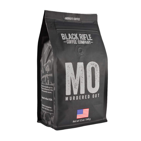 Black Rifle Coffee Murdered Out (Extra Dark Roast) Ground 12 Ounce Bag, Extra Dark Roast Ground Coffee, Columbian Roast With Bold Aroma and Smoky Flavors, Helps Support Veterans and First Responders