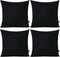 4-Pack 100% Cotton Comfortable Solid Decorative Throw Pillow Case Square Cushion Cover Pillowcase Sublimation Blank Pillow Covers(Cover Only,No Insert) (26x26 inch/ 66x66cm, Black)