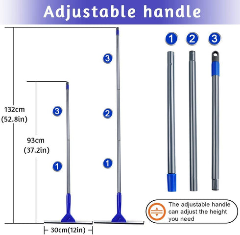 MASTERTOP Window Squeegee Cleaning Tool - Outdoor Window Cleaner, Window Washing Kit, Extension Pole, Streak Free Shine, Easily Squeegee for Window Cleaning