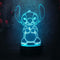 Yan-tech Cute Cartoon lilo Stitch 3D Visual Night Light 16 Colors Remote Control Touch Sensor USB Base Charge AA Battery Powered Baby Room Bedroom Table Light Kids Christmas Gift Deco