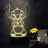 Yan-tech Cute Cartoon lilo Stitch 3D Visual Night Light 16 Colors Remote Control Touch Sensor USB Base Charge AA Battery Powered Baby Room Bedroom Table Light Kids Christmas Gift Deco