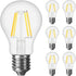 SHINESTAR 6-Pack A19 Clear Led Light Bulbs, E26 Led Bulb 60w, 2700K Warm White, Non-dimmable