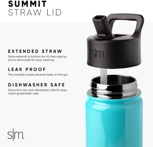 Simple Modern Kids Water Bottle with Straw Lid | Insulated Stainless Steel Reusable Tumbler for Toddlers, Girls, Boys | Summit Collection | 18oz, Unicorn Fields