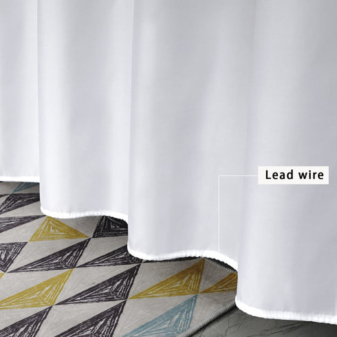 UFRIDAY Extra Long White Shower Curtain, Fabric Bath Curtain with Mesh Window, Weighted Bottom Hem, 72 x 78 Inch