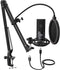 FIFINE Studio Condenser USB Microphone Computer PC Microphone Kit with Adjustable Scissor Arm Stand Shock Mount for Instruments Voice Overs Recording Podcasting YouTube Karaoke Gaming Streaming-T669