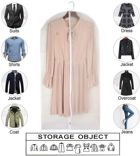 Garment Bags Covers Clear 24'' x 40'' Hanging Clothing Storage Bags and 6 Cedar Balls for Suit Jacket Shirt Sweater