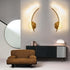 Modern Acrylic Hard Wired Wall lamp, Elegant Wall lamp with Brass Base, Suitable for TV Wall, Bedroom Bedside and Various Commercial Shop environments (2 Pieces)