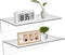Sezanrpt 12 Inches Clear Small Wall Shelves, Acrylic Bathroom Shelves for Wall, Floating Shelves for Living Room, Funko Pop Shelves, 2 Pack¦