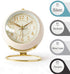 JUSTUP Silent Analog Alarm Clock, Classic Small Non-Ticking Tabletop Kids Room Alarm Clock Battery Operated Desk Clock with Backlight HD Glass for Bedroom Living Room Kitchen Indoor Decor (White)