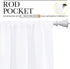 NICETOWN Bedroom Window Curtain Panels - Window Treatment Rod Pocket Drapes for Nursery (White, 2 Panels, 52" by 63")