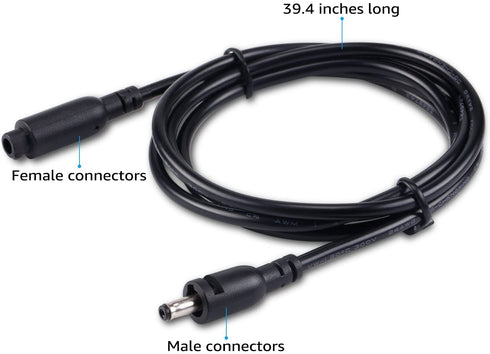 TORCHSTAR 39 Inches Interconnect Cable, Gun Safe Lighting Kit Extension Cable, Under Cabinet Light Extension Cord, LED Under Cabinet Lighting Accessories, Pack of 2