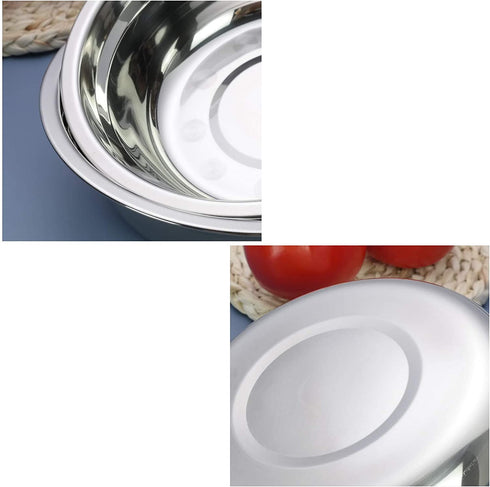 Zerdyne 4-Pack Small Kitchen Salad Bowls, Stainless Steel Prep Metal Mixing Bowls