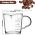 Espresso Shot Glass 3-Ounce Triple Pitcher Barista Double Spouts With Pouring Handle (2 Pack)