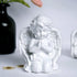 OwMell 6.3 Inch Kneeling Praying White Baby Cherubs/Angels Resin Garden Statue Figurine Indoor Outdoor Home Garden Decoration Wings Angel Statue Sculpture Memorial Statue