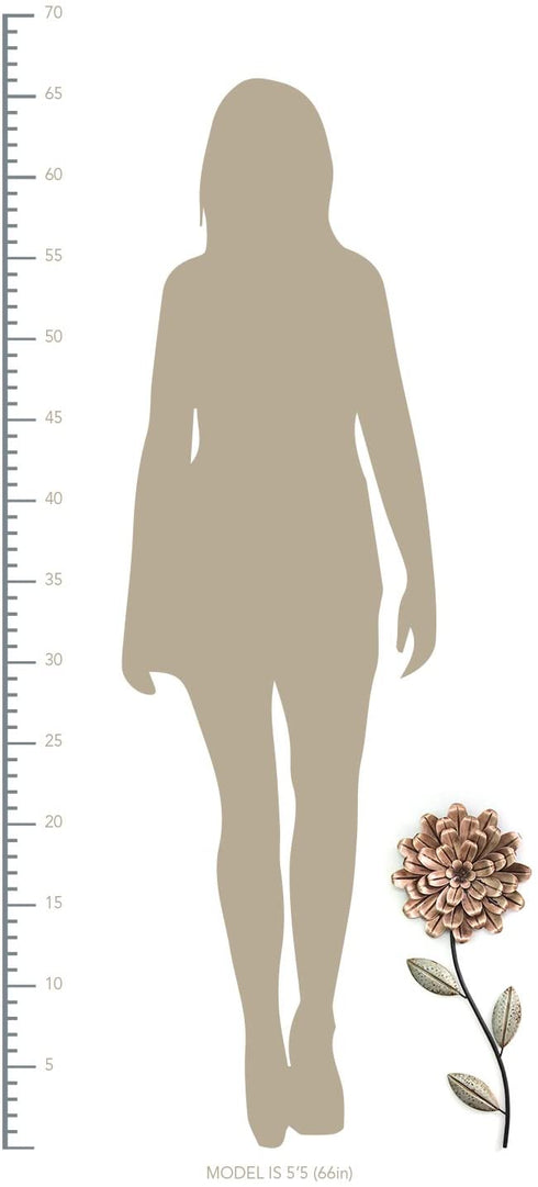 Stratton Home Décor S11554 Romantic Flower Stem Wall Décor, 8.66 W X 0.98 D X 21.46 H, Gold