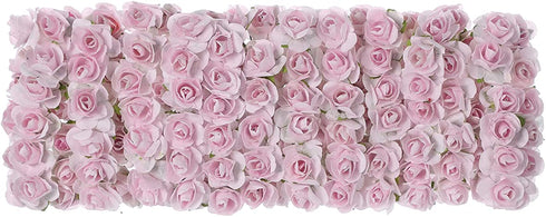 AngelUU Artificial Flowers Mini Fake Rose Flower Heads with Stems for Wedding Home Party DIY Decoration 144pcs(Pink)