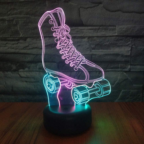 HIPIYA Roller Skate LED 3D Illusion Night Light USB Wheel Skating Shoes Lamp Birthday Gift for Teen Boy Girl Kid Teenager Adult Women Sports Bedroom Decoration Room Decor (Shoes)
