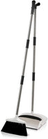Broom and Dustpan Set - Premium Long Handled Broom Dustpan Combo - Upright Standing Lobby Broom and Dust Pan Brush w/ Handle - Great Edge, Lightweight and Robust