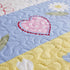 3-Piece Girls Floral Heart-Shaped Striped Quilt Set Twin with Shams,Blue Yellow White Stripe Daisy Flowers Bedspread Coverlet Bedding Set Lightweight Blanket Bed Cover for All Seasons (Blue,Twin)