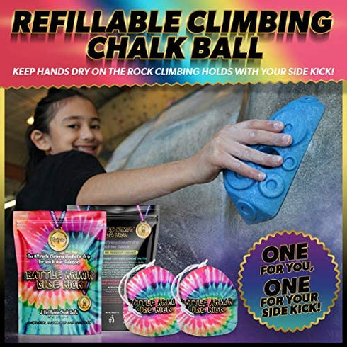 2 Chalk Balls for Outdoor Indoor Rock Climbing Chalk Bag. Refillable Chalk Ball for Chalk Bag for Rock Climbing, Gymnastics Chalk, Weightlifting Chalk. Workout Chalk Ball. Workout Chalk for Hands.